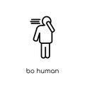 bored human icon. Trendy modern flat linear vector bored human i