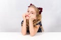 Bored little girl looking at me Royalty Free Stock Photo