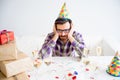 Bored man at party Royalty Free Stock Photo