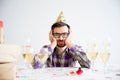 Bored man at party Royalty Free Stock Photo