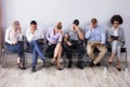 Bored People Waiting For Job Interview Royalty Free Stock Photo