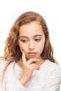 Bored and sad young girl isolated Royalty Free Stock Photo