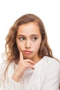 Bored and sad young girl isolated Royalty Free Stock Photo