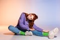 Bored teen girl with red hair