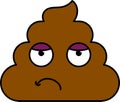 Bored, tired dung emoji vector illustration