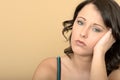 Bored Unhappy Stressed Unmotivated Young Woman Portrait