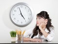 Bored woman at the end of the day Royalty Free Stock Photo