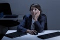 Bored young woman in the office Royalty Free Stock Photo