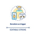 Boredom as trigger concept icon Royalty Free Stock Photo