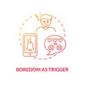 Boredom as trigger concept icon Royalty Free Stock Photo