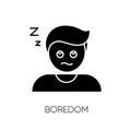 Boredom black glyph icon