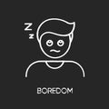 Boredom chalk white icon on black background Royalty Free Stock Photo