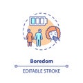 Boredom concept icon