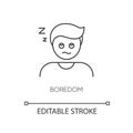 Boredom pixel perfect linear icon Royalty Free Stock Photo