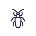 borer bug line icon, woodboring beetle on white Royalty Free Stock Photo