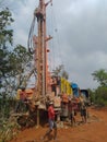 Borewell drilling in dry land for water