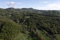 Borghetto di Borbera Pemonte Italy Village aerial View Panorama farmed fields