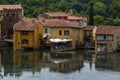 Restaurants in the medieval town of Borghetto, Italy Royalty Free Stock Photo