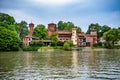 Borgo Medievale by the River in Parco del Valentino, Turin Royalty Free Stock Photo