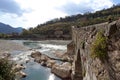 The Ponte della Maddalena or Ponte del Diavolo in Borgo a Mozzano in the province of Lucca, Tuscany, Italy.