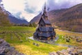 Borgund, Norway - May 14, 2017: The Stave Church of Borgund in L