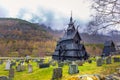 Borgund, Norway - May 14, 2017: Stave Church of Borgund in L