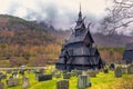 Borgund, Norway - May 14, 2017: Stave Church of Borgund in L