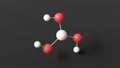 boric acid molecule, molecular structure, orthoboric acid, ball and stick 3d model, structural chemical formula with colored atoms Royalty Free Stock Photo