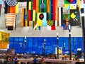 Boriginal Motif Banners, Sydney Airport, Australia