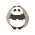 Boring cute angry panda cartoon style. Vector hand drawn illustration.