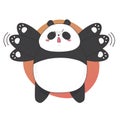 Boring cute angry panda cartoon style. Vector hand drawn illustration.