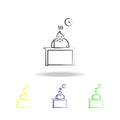 Boring office time and office man outline colored icons. Element of office life illustration.Signs and symbols collection icon for