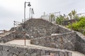 Instead of boring stairs, this beautiful and zigzagging path into Puerto del Carmen, Lanzarote, Spain