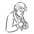 Boris Johnson Line art Royalty Free Stock Photo