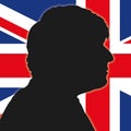 Boris Johnson silhouette portrait, cevtor illustration