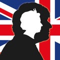 Boris Johnson silhouette portrait, cevtor illustration