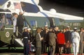 Boris Yeltsin departing Washington, D.C. in a helicopter