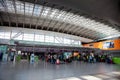 Borispol, Ukraine - June 23, 2020: Boryspil International Airport Terminal D. Reception. Empty airport building due to coronavirus