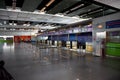 Borispol, Ukraine - June 23, 2020: Boryspil International Airport Terminal D. Reception. Empty airport building due to coronavirus