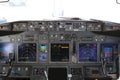 Inside view of a Boeing 737-800 aircraft cockpit