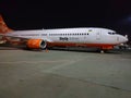 Borispol, Ukraine - September 6, 2020: SkyUp Airlines Boeing 737-800 aircraft on the parking area of the Borispol International