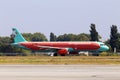 UR-WRI Wind Rose Aviation Airbus A321-200 aircraft running on the runway of Borispol International Airport