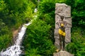 BORJOMI, GEORGIA - JULY 4, 2019: Monument to Prometheus in Borjomi Park, Borjomi