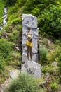 Monument to Prometheus in a city park. The city Borjomi has a population of 13 thousand people