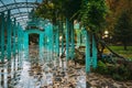 Borjomi, Samtskhe-Javakheti, Georgia. Arch Entrance To Pavilion Above Hot Spring Of Borjomi Mineral Water. Famous Local