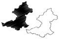 Borken district Federal Republic of Germany, State of North Rhine-Westphalia, NRW, Munster region map vector illustration, Royalty Free Stock Photo
