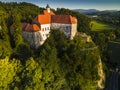 Borl Castle in Dolane Slovenia at Hill Top at Drava River Bank. Gestapo Prison During World War Two