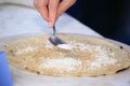 Borlengo tigelle typical products with flour and water Italy