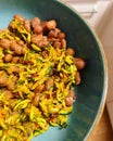 borlotti bean salad, grated zucchini with spicy pepper, vegetable and bean salad, vegetable mix Royalty Free Stock Photo