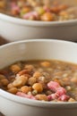Borlotti bean and spelt soup. Royalty Free Stock Photo